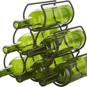 Pick 3 for $20 sale - EUC - Brown steel 6-bottle wine rack
